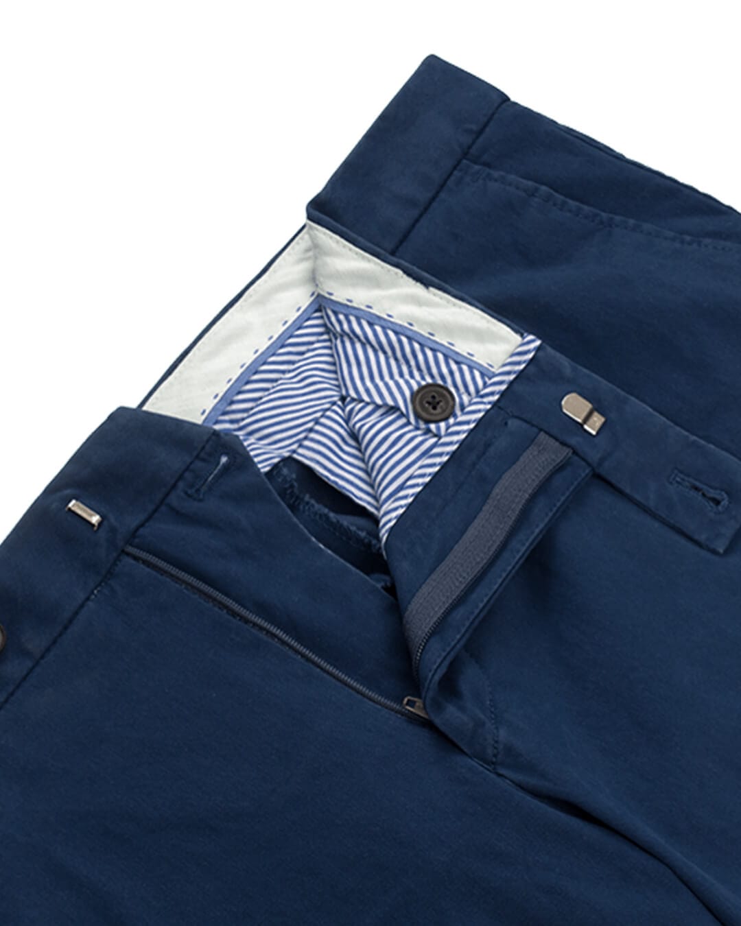 Royal Blue Washed Cotton Twill Chino Trousers