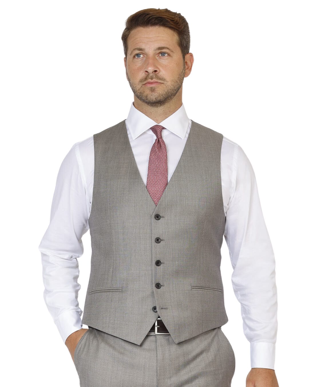 Gagliardi Waistcoats Gagliardi Beige Dormeuil Sharkskin Waistcoat