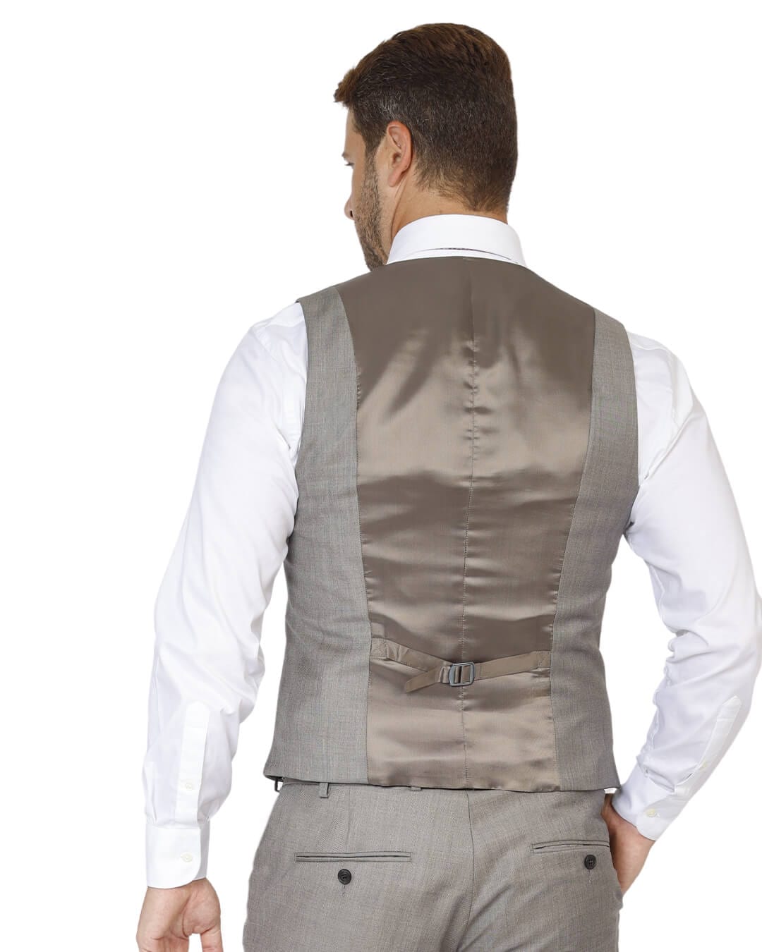 Gagliardi Waistcoats Gagliardi Beige Dormeuil Sharkskin Waistcoat