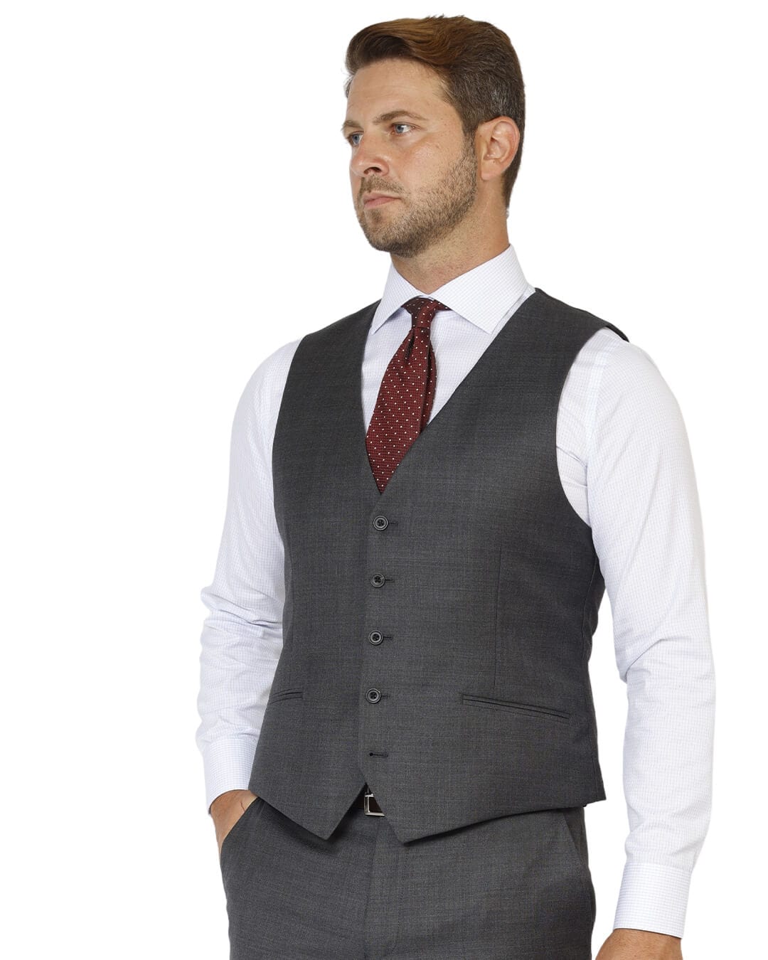 Gagliardi Waistcoats Gagliardi Charcoal Dormeuil Sharkskin Waistcoat