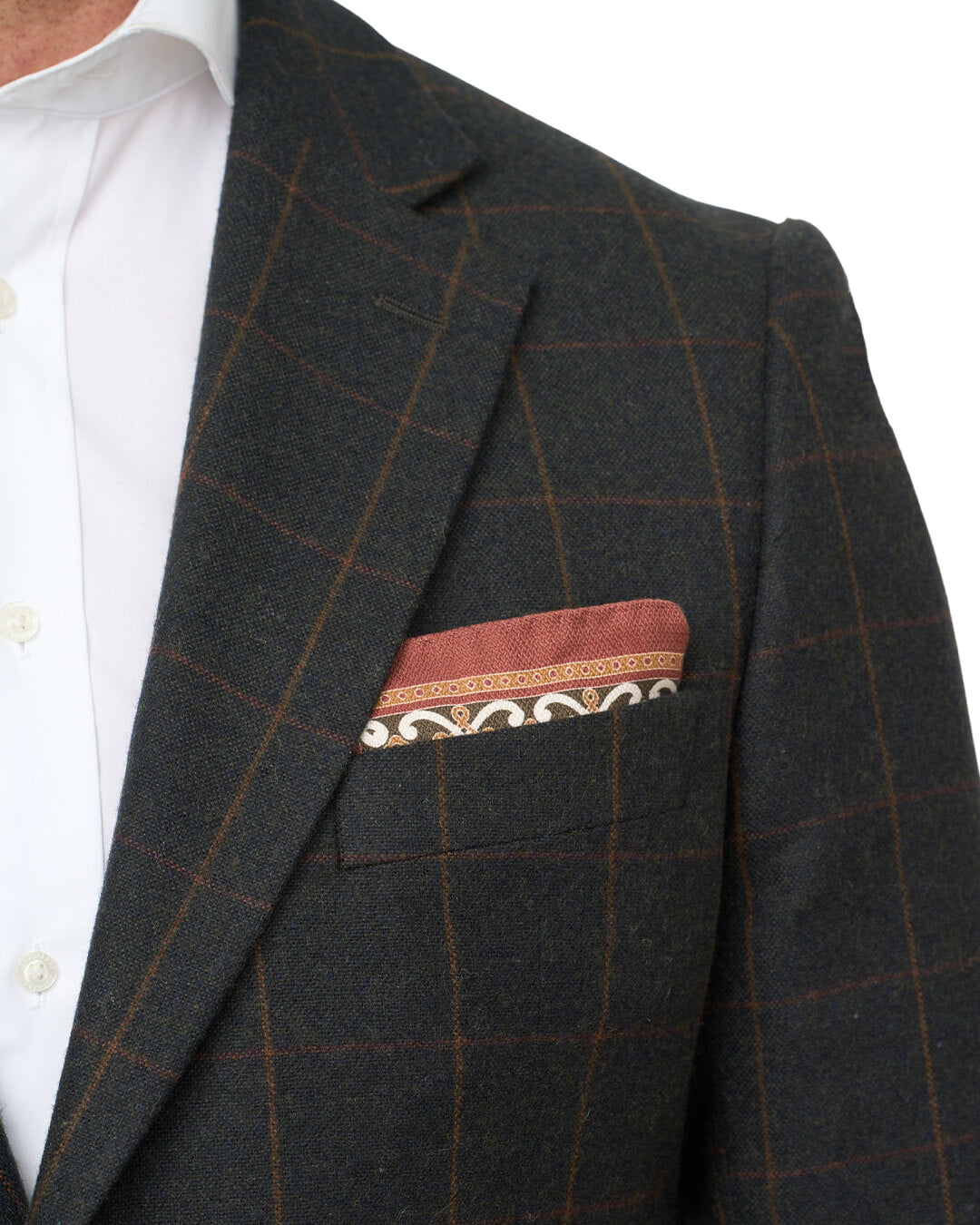 Gagliardi Green Windowpane Check Italian Flannel Jacket