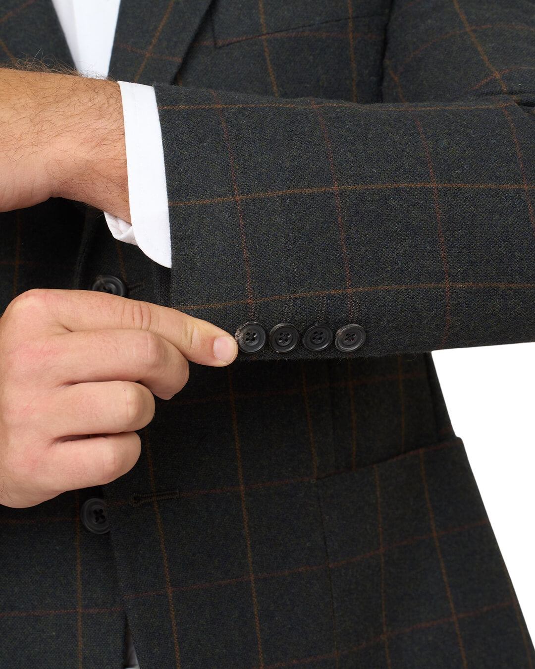 Gagliardi Green Windowpane Check Italian Flannel Jacket