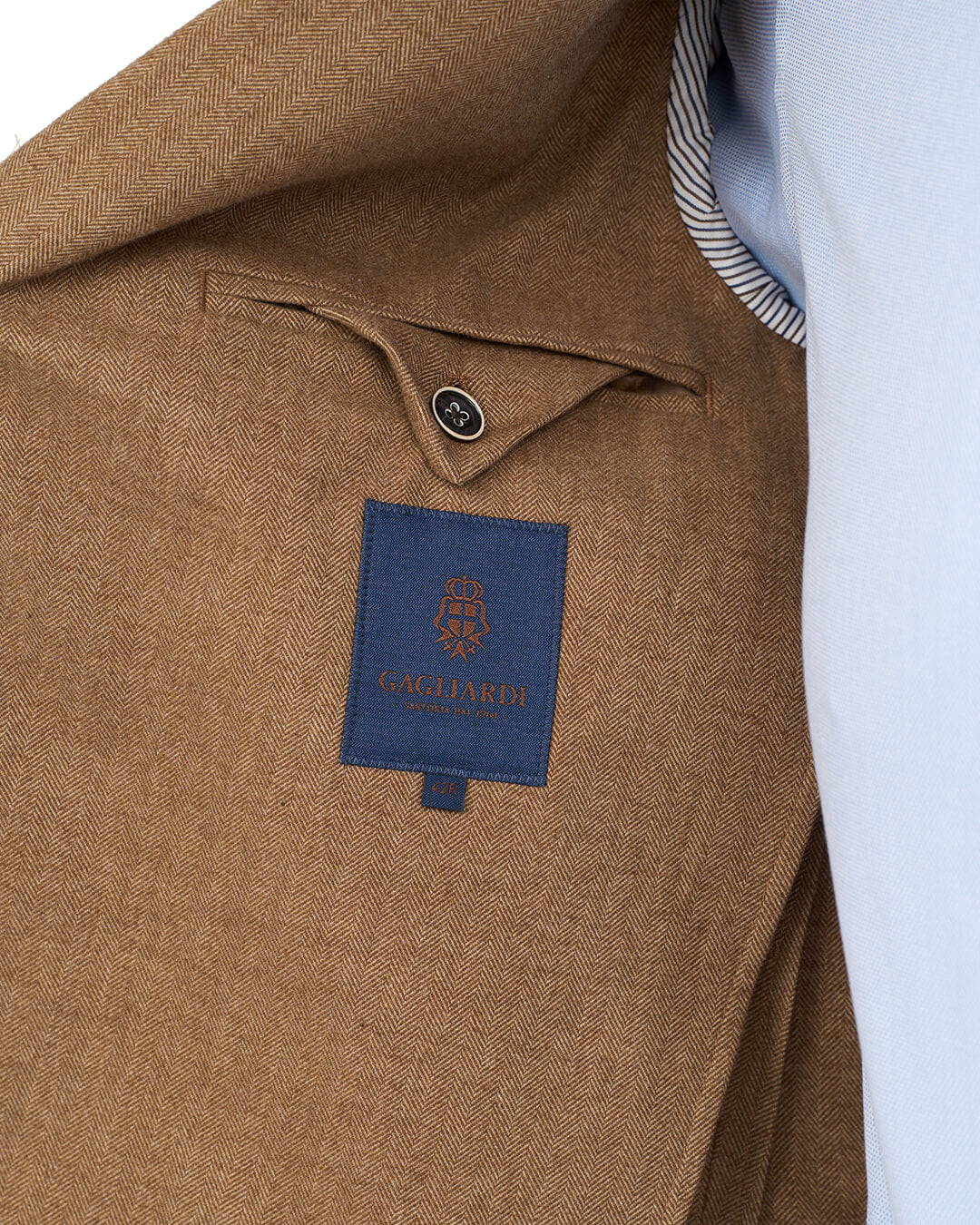 Gagliardi Camel Jacket Herringbone Cotton Stretch