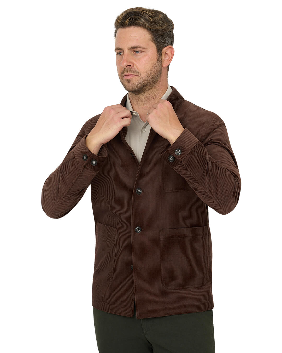 Gagliardi Brown Shirt Jacket Corduroy Cotton