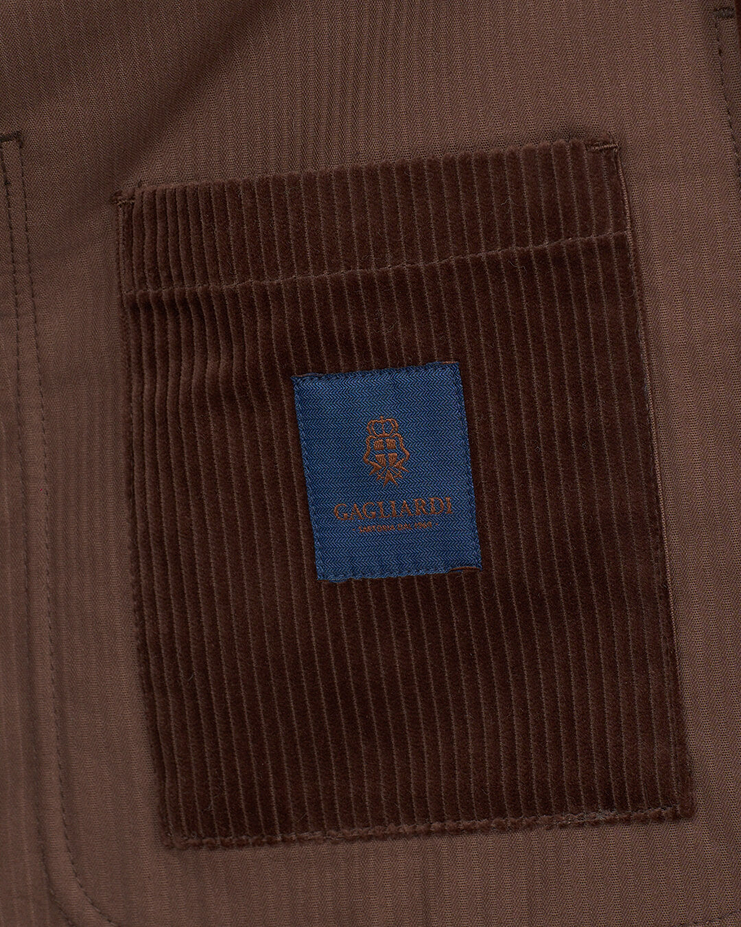 Gagliardi Brown Shirt Jacket Corduroy Cotton
