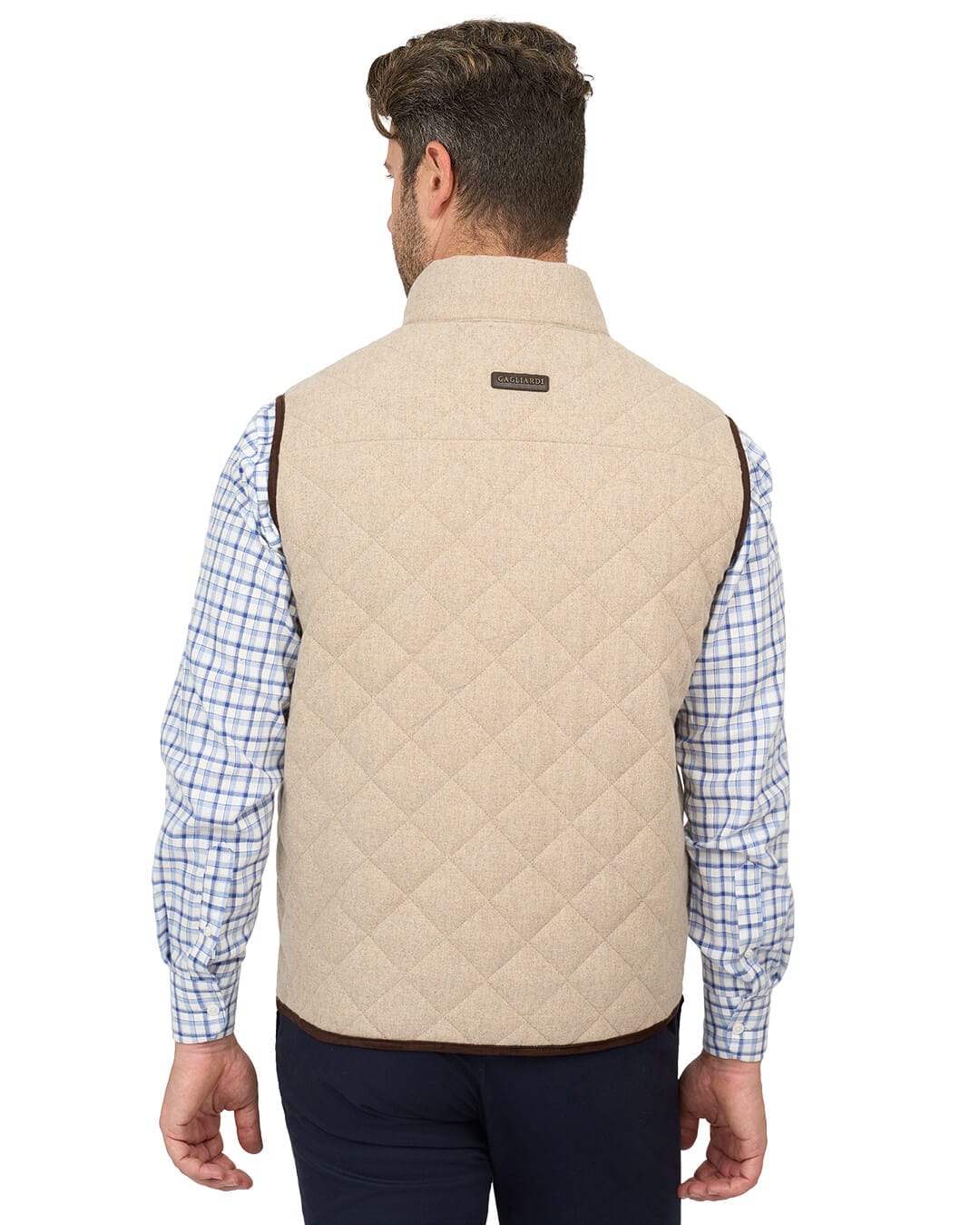 Gagliardi Stone Gilet Wool Blend Diamond Quilted
