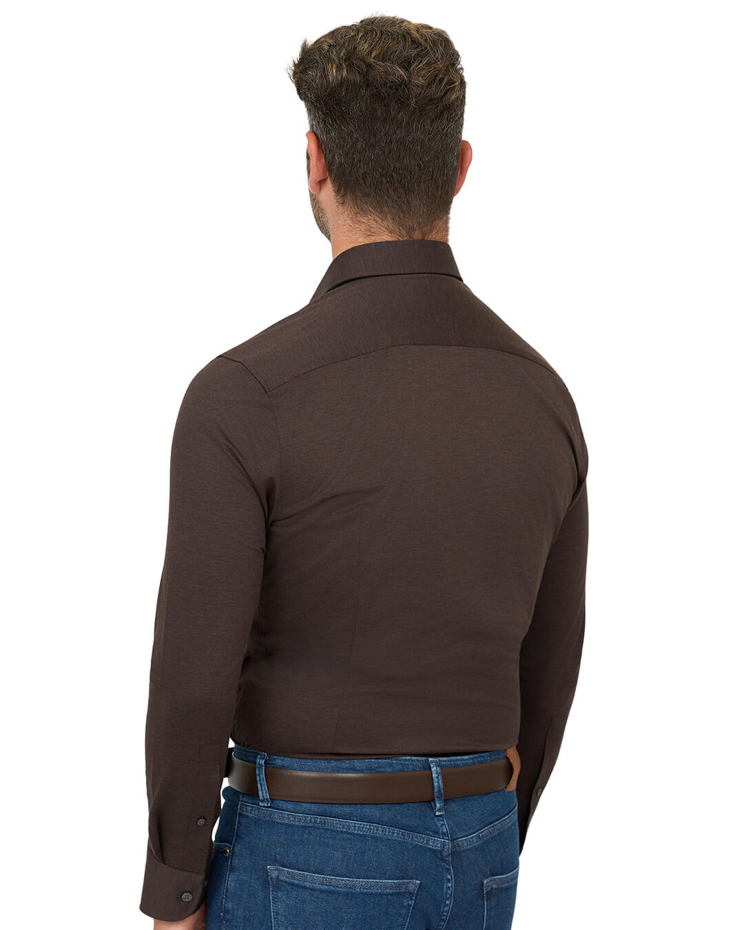 Gagliardi Brown Shirt Performance Cotton Melange