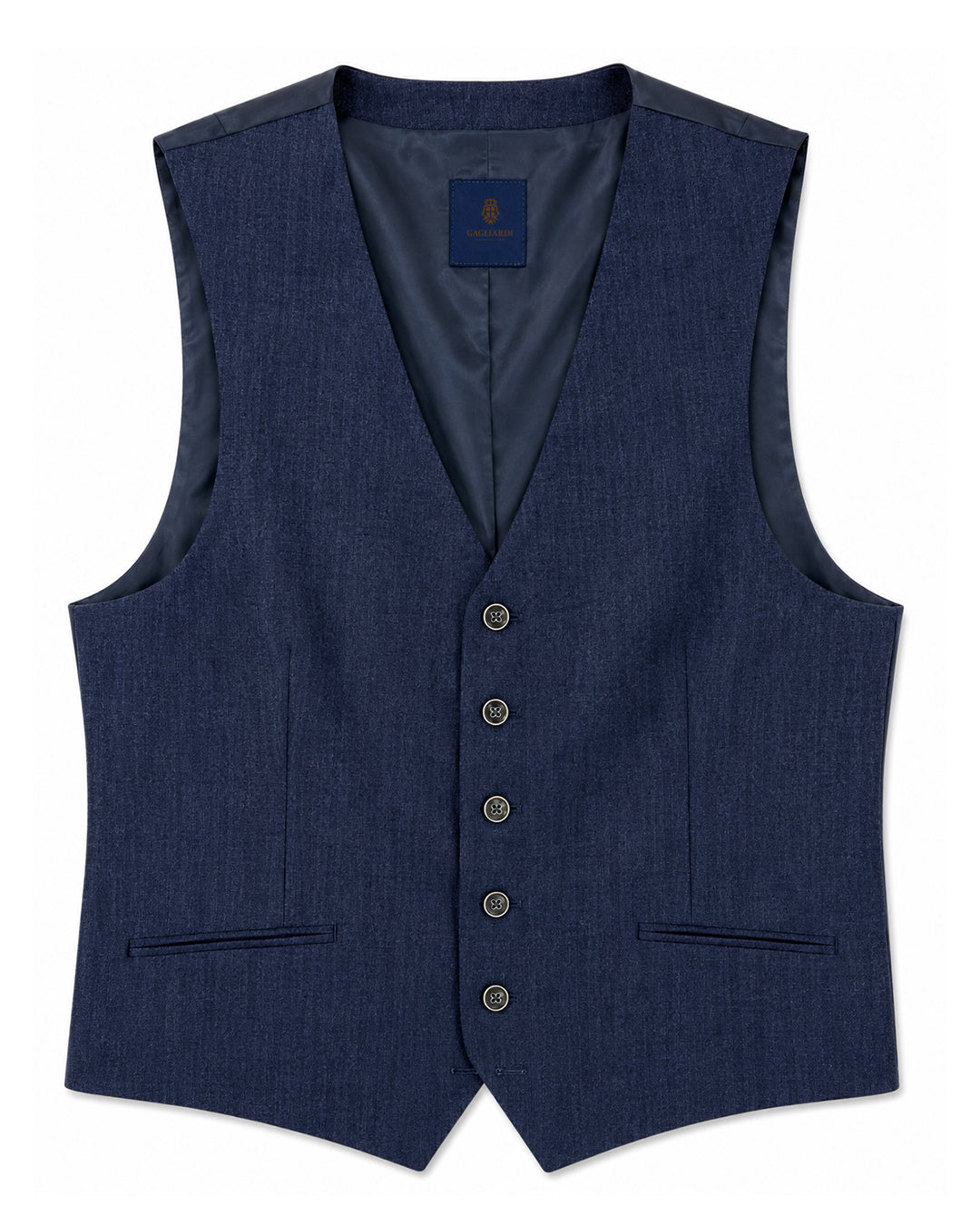 Gagliardi Blue M&M Waistcoat Linen Blue