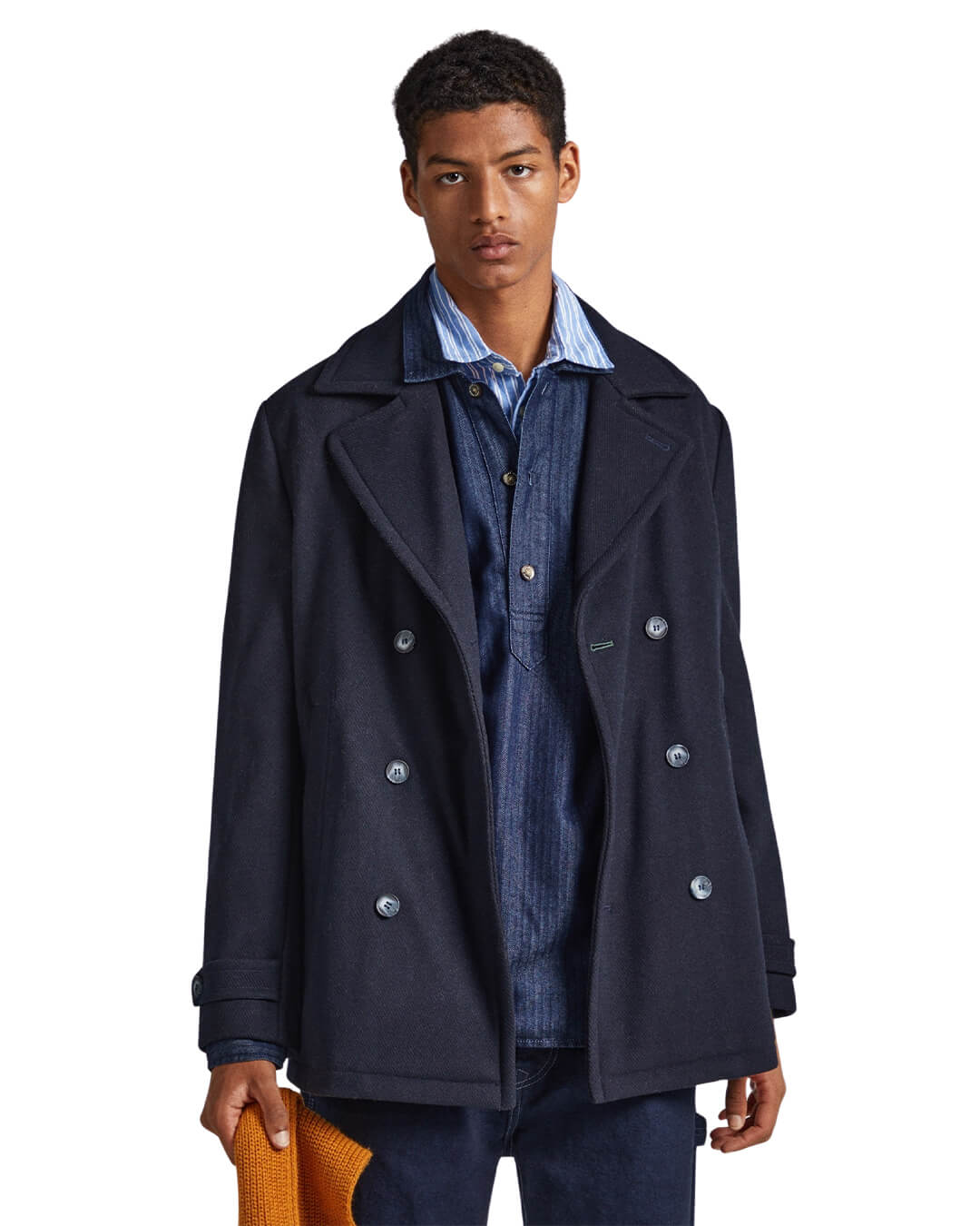 Pepe Jeans Coats Pepe Jeans Navy Double Breasted Coat