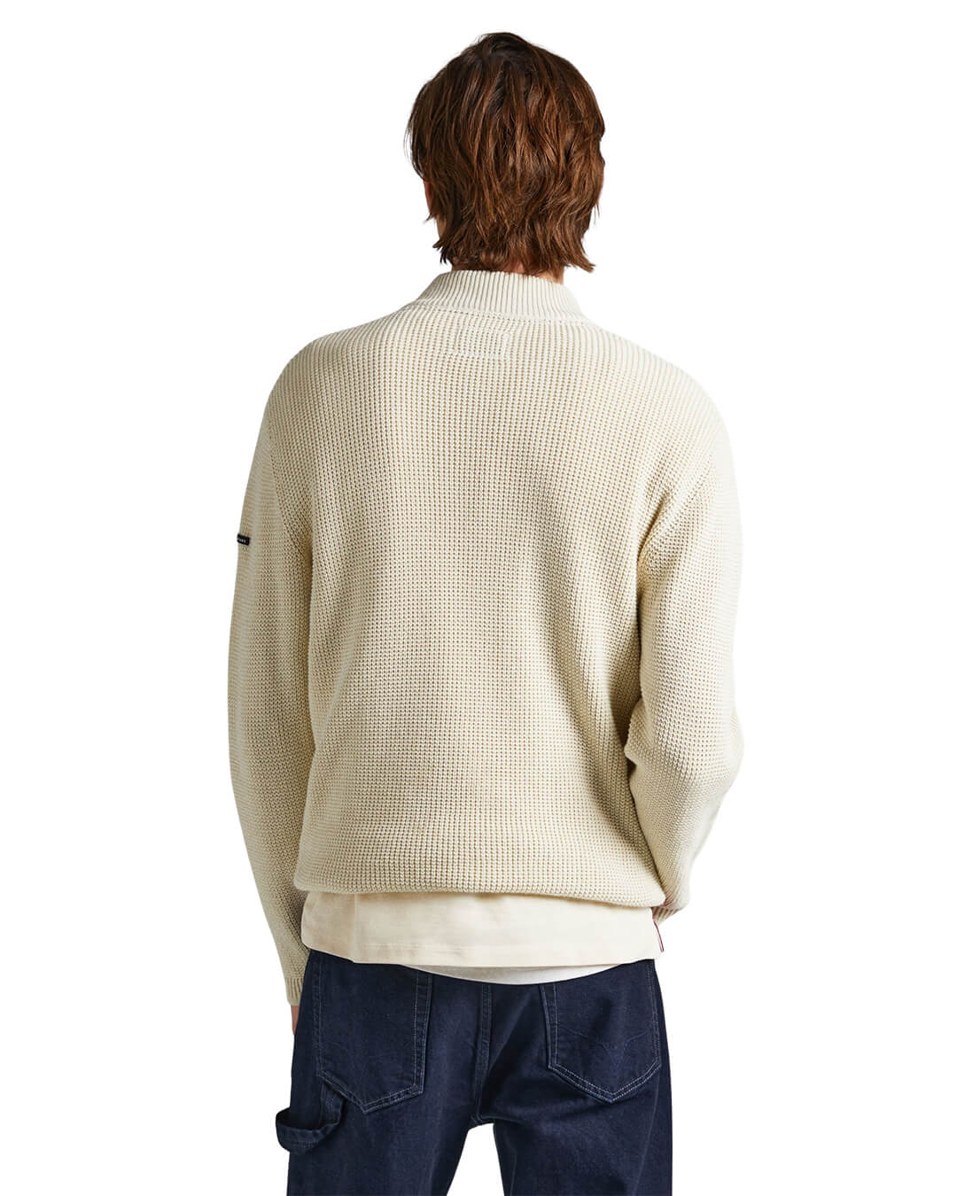 Pepe Jeans Jumpers Pepe Jeans Cream Dean Zip Neck Jumper