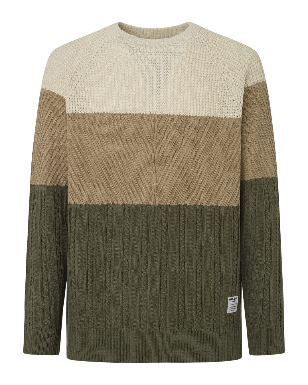 Pepe Jeans Jumpers Pepe Jeans Green Colour Block Cody Jumper