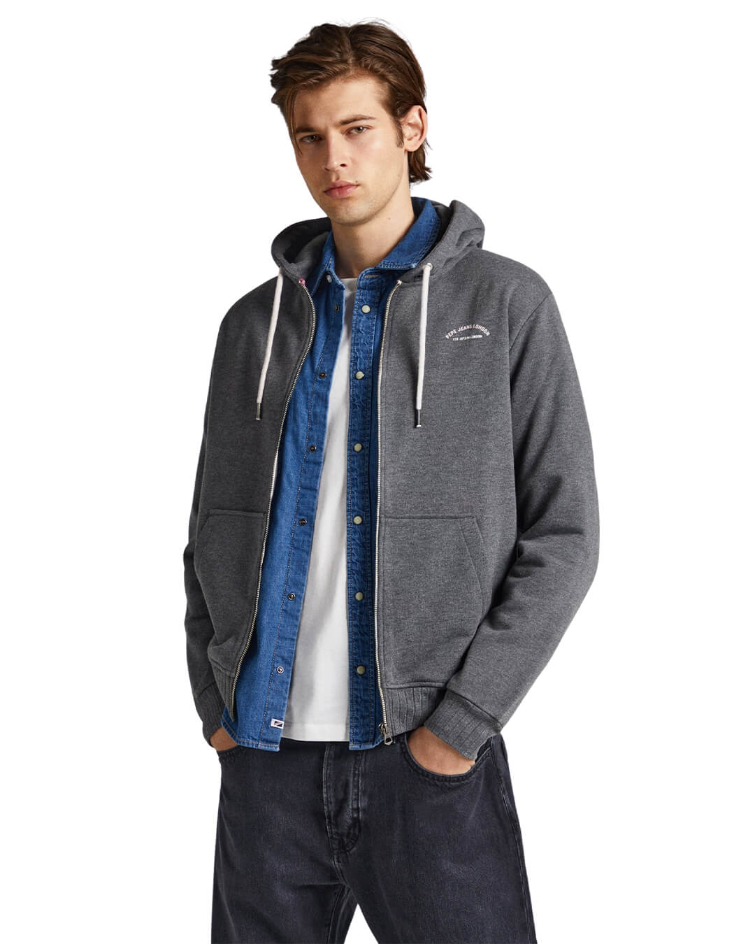 Pepe Jeans Jumpers Pepe Jeans Grey Mehmet Hoodie