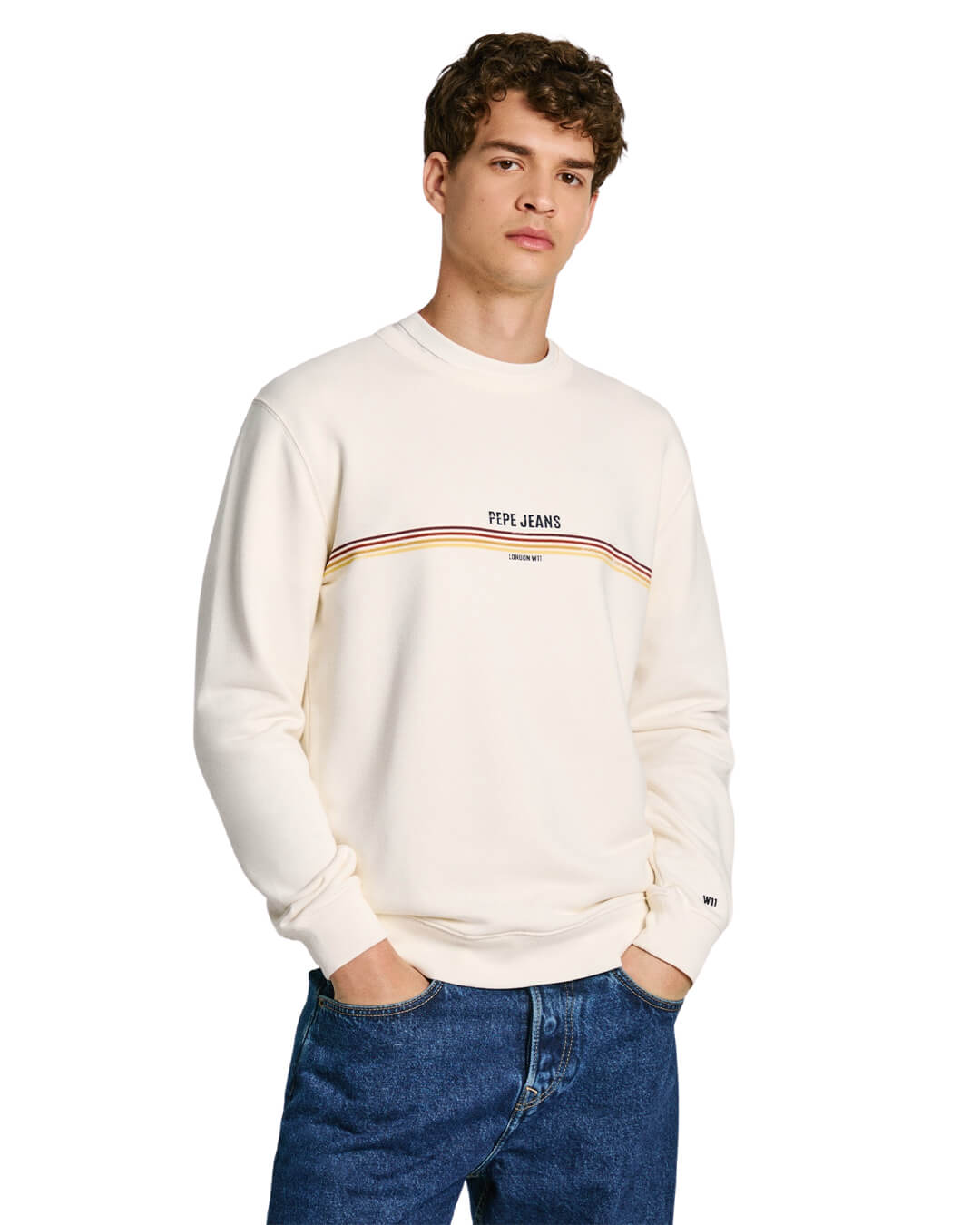 Pepe Jeans Jumpers Pepe Jeans White Sander Sweatshirt