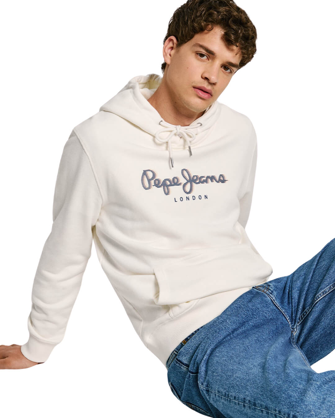 Pepe Jeans Jumpers Pepe Jeans White Saul Hoodie