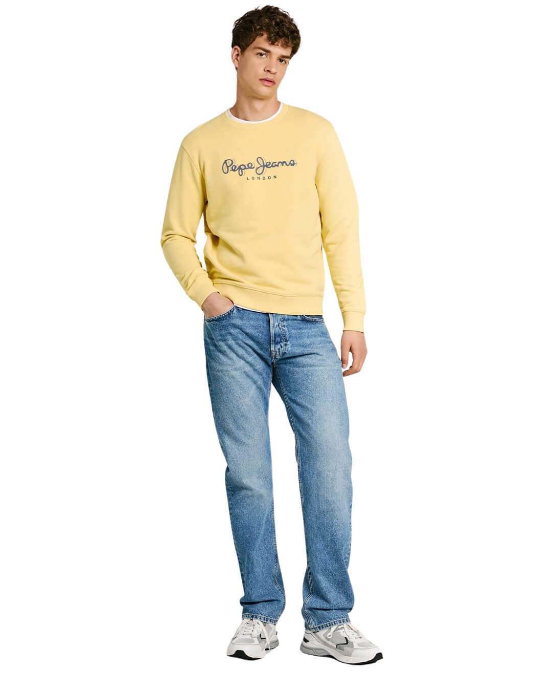 Pepe Jeans Jumpers Pepe Jeans Yellow Saul Crew Neck Jumper