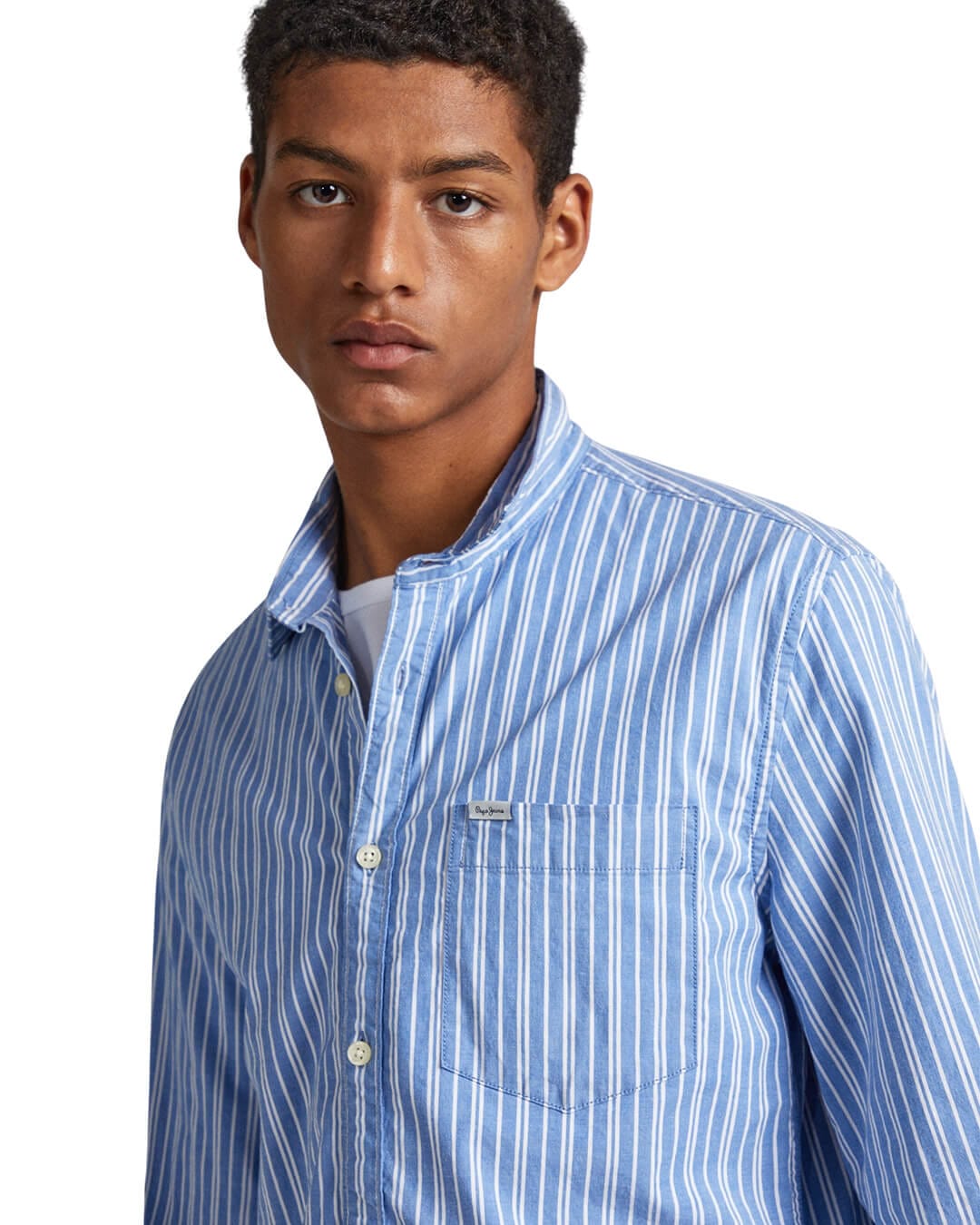 Pepe Jeans Shirts Pepe Jeans Blue Striped Castle Shirt