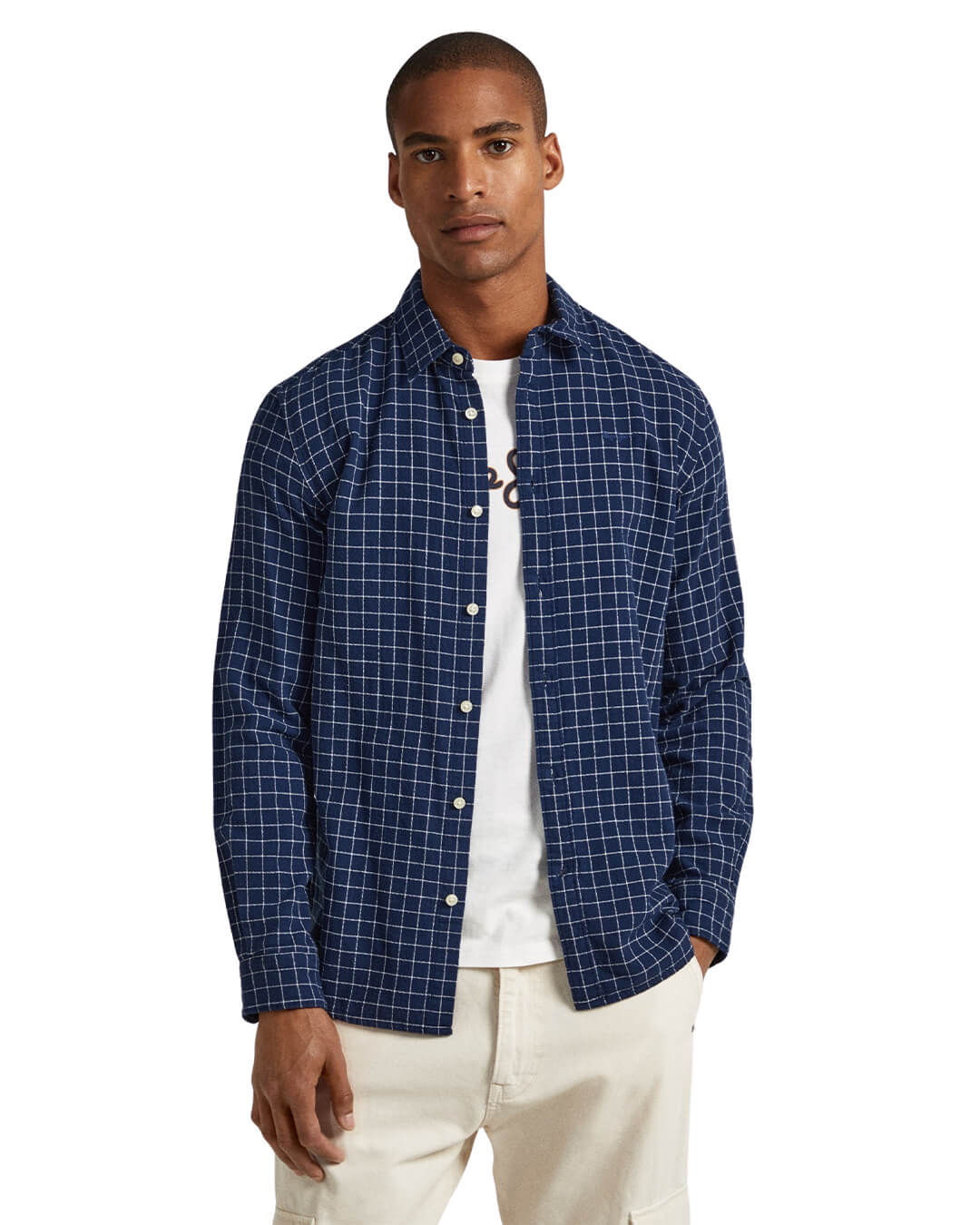 Pepe Jeans Shirts Pepe Jeans Navy Checked Cleveland Shirt