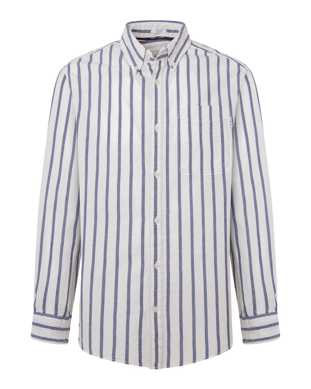 Pepe Jeans Shirts Pepe Jeans White Striped Mont Shirt