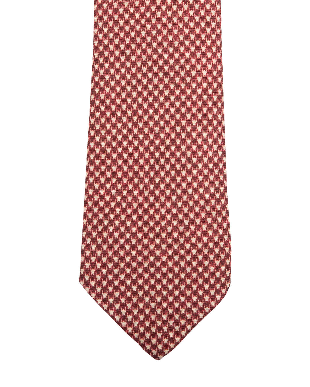 Tie Red With Beige Dogtooth