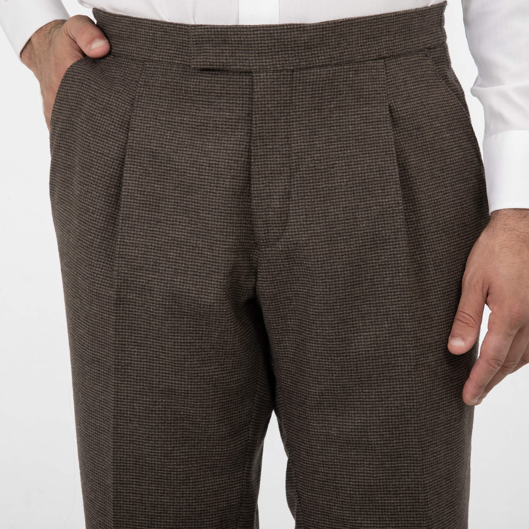 Mid Brown Pupytooth Trousers