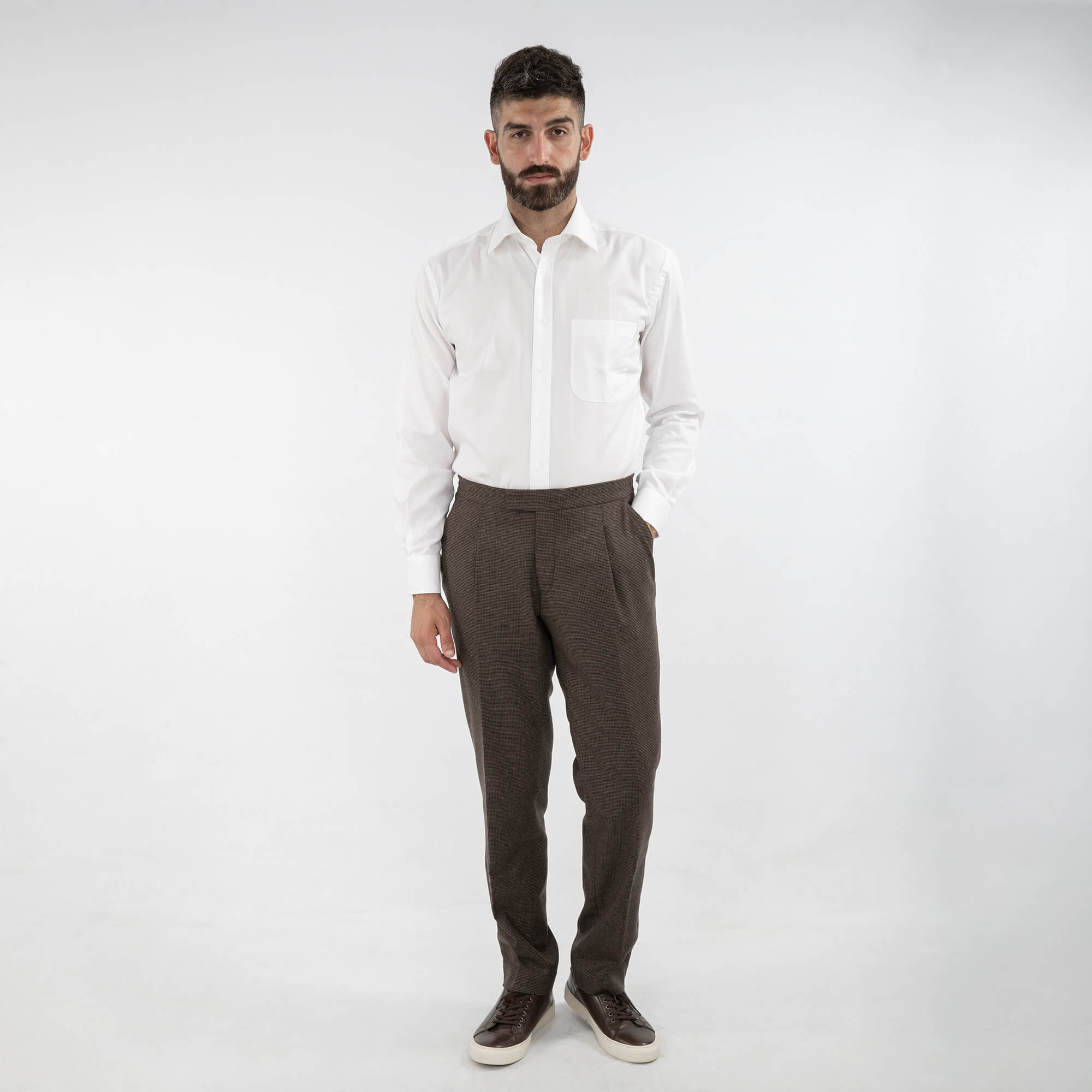 Mid Brown Pupytooth Trousers