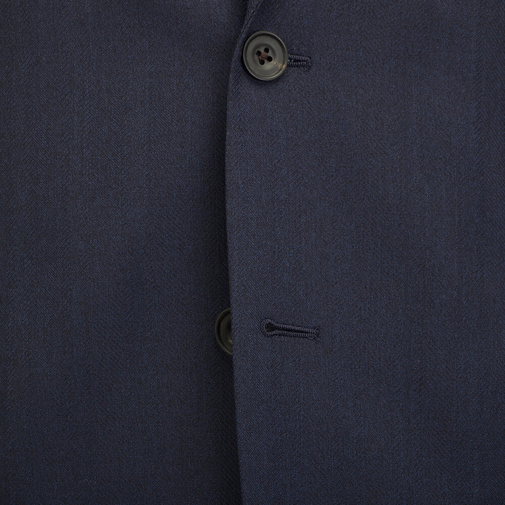 Lanificio F.lli Cerruti Navy Herringbone Suit - Gagliardi