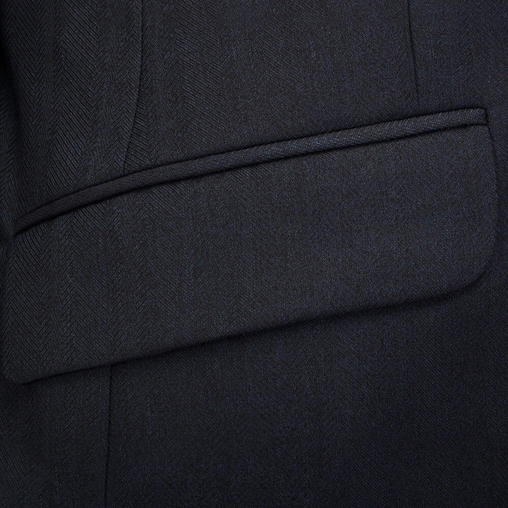 Lanificio F.lli Cerruti Navy Herringbone Suit - Gagliardi