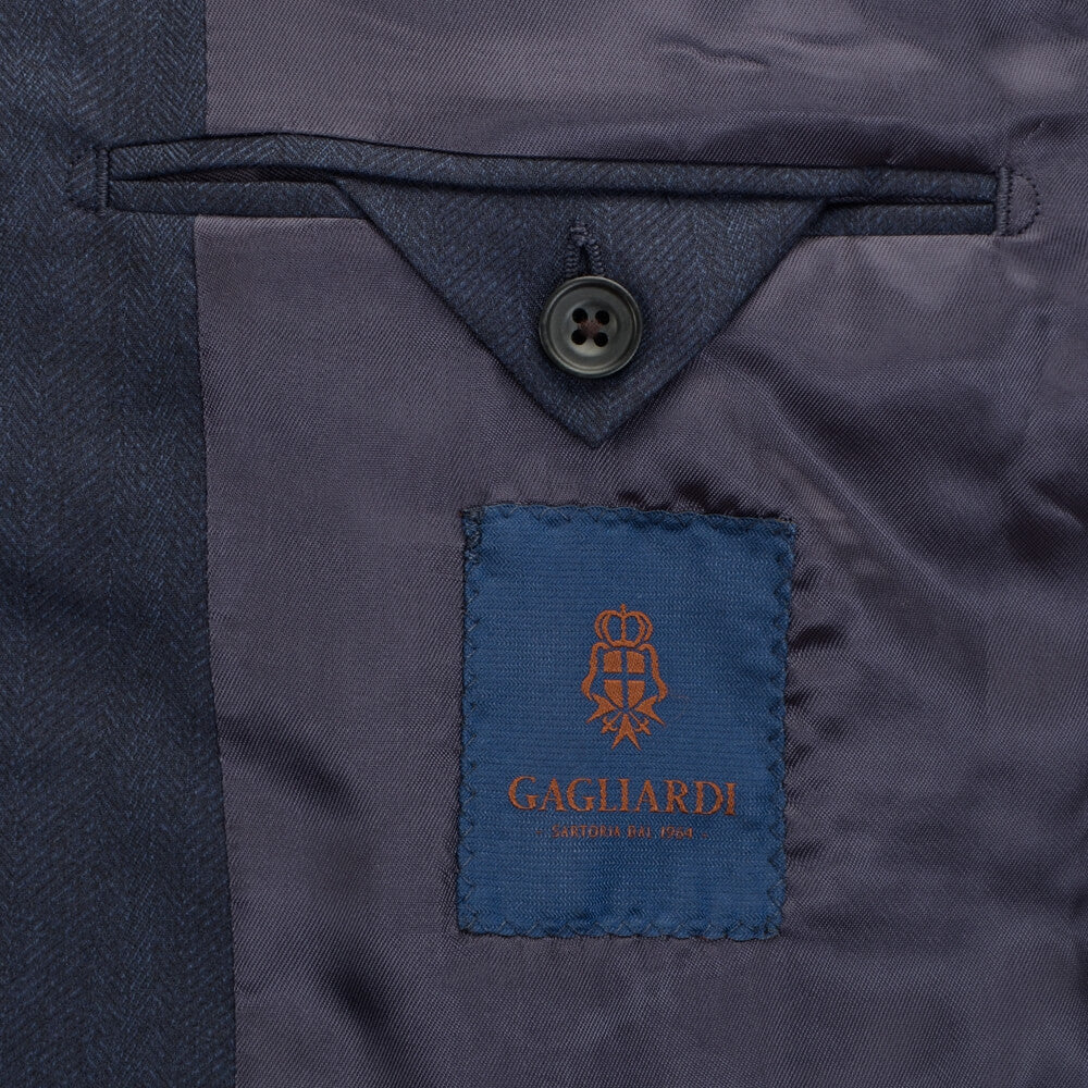 Lanificio F.lli Cerruti Navy Herringbone Suit - Gagliardi