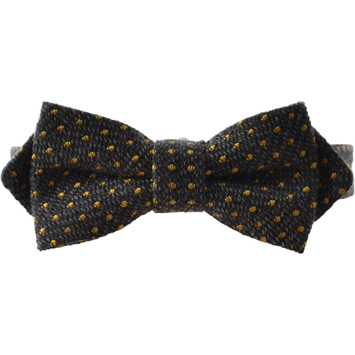 Grey & Yellow Boucle Dot Bow Tie - Gagliardi