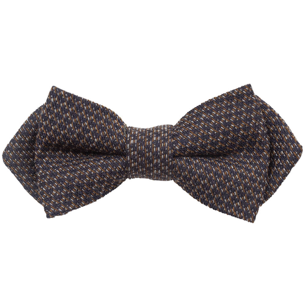 Brown With Navy Large Honey Comb Bow Tie - Gagliardi