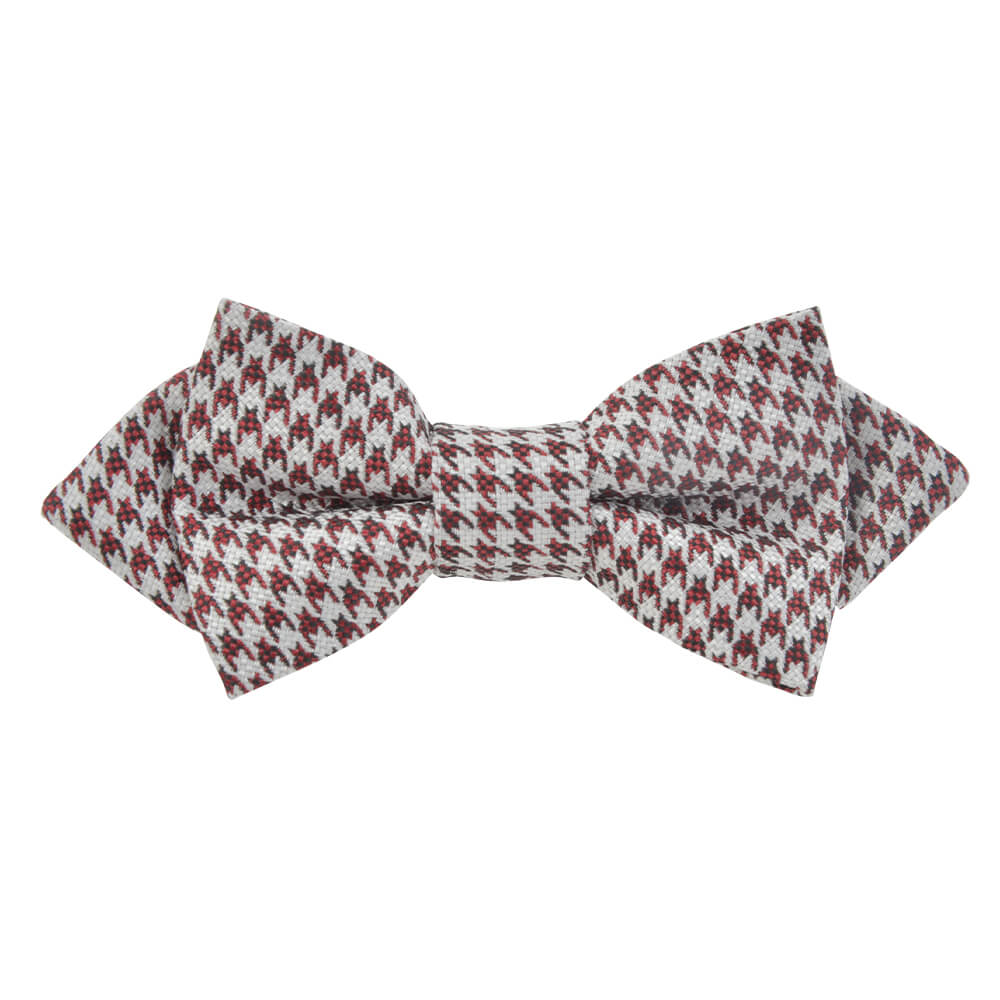 Red With White Dogstooth Bow Tie - Gagliardi