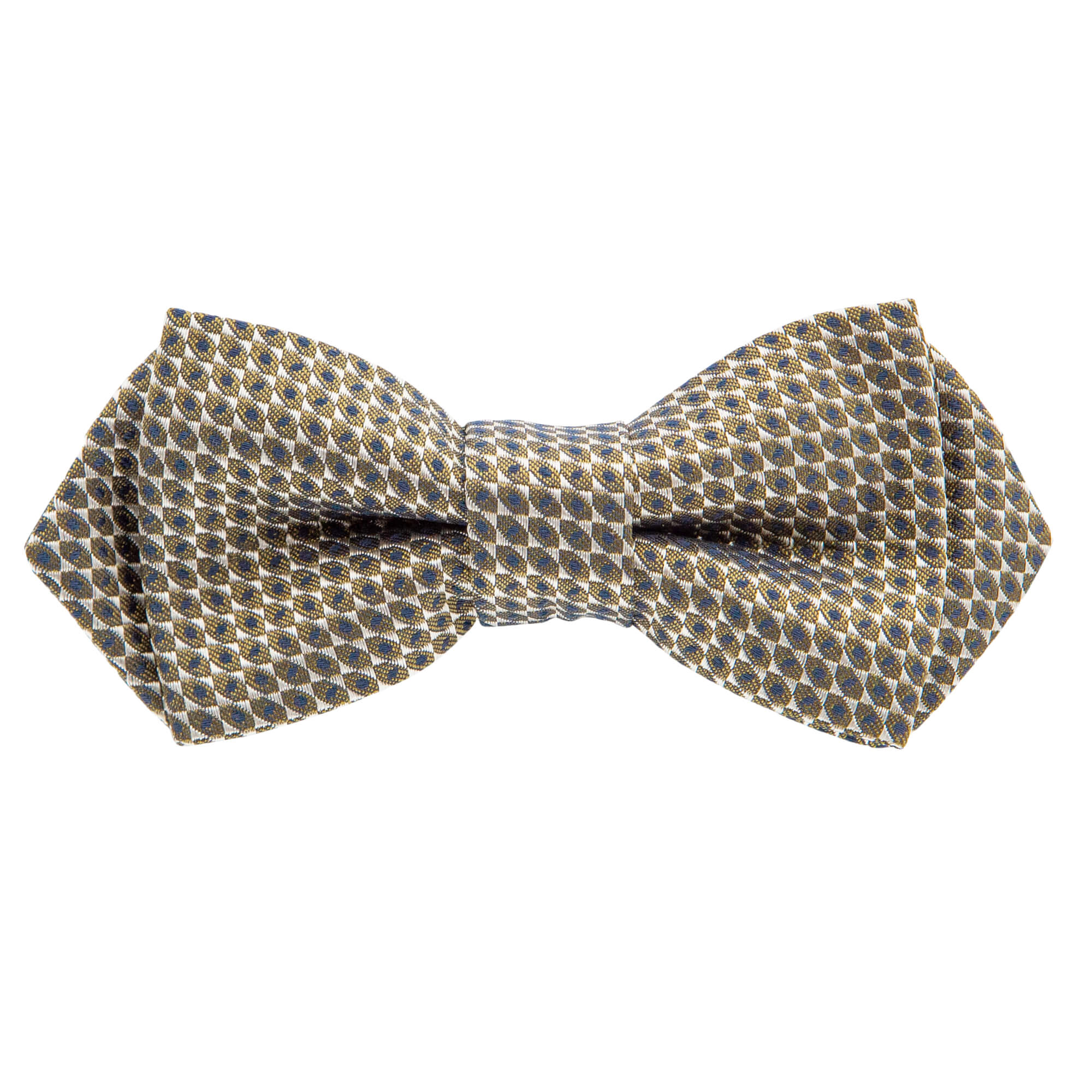 Olive With Blue And White Design Bow Tie