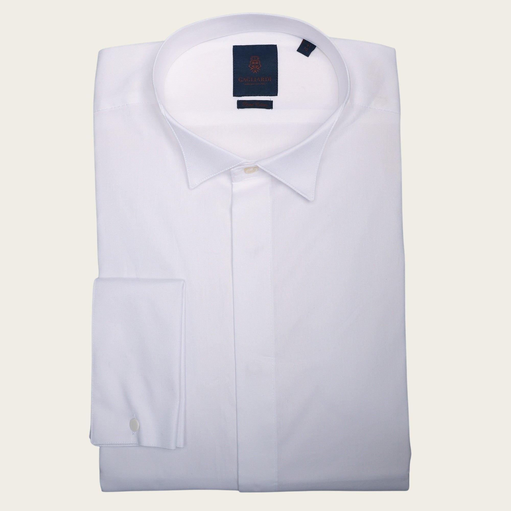 White Tailored Fit Evening Shirt With Wing Collar