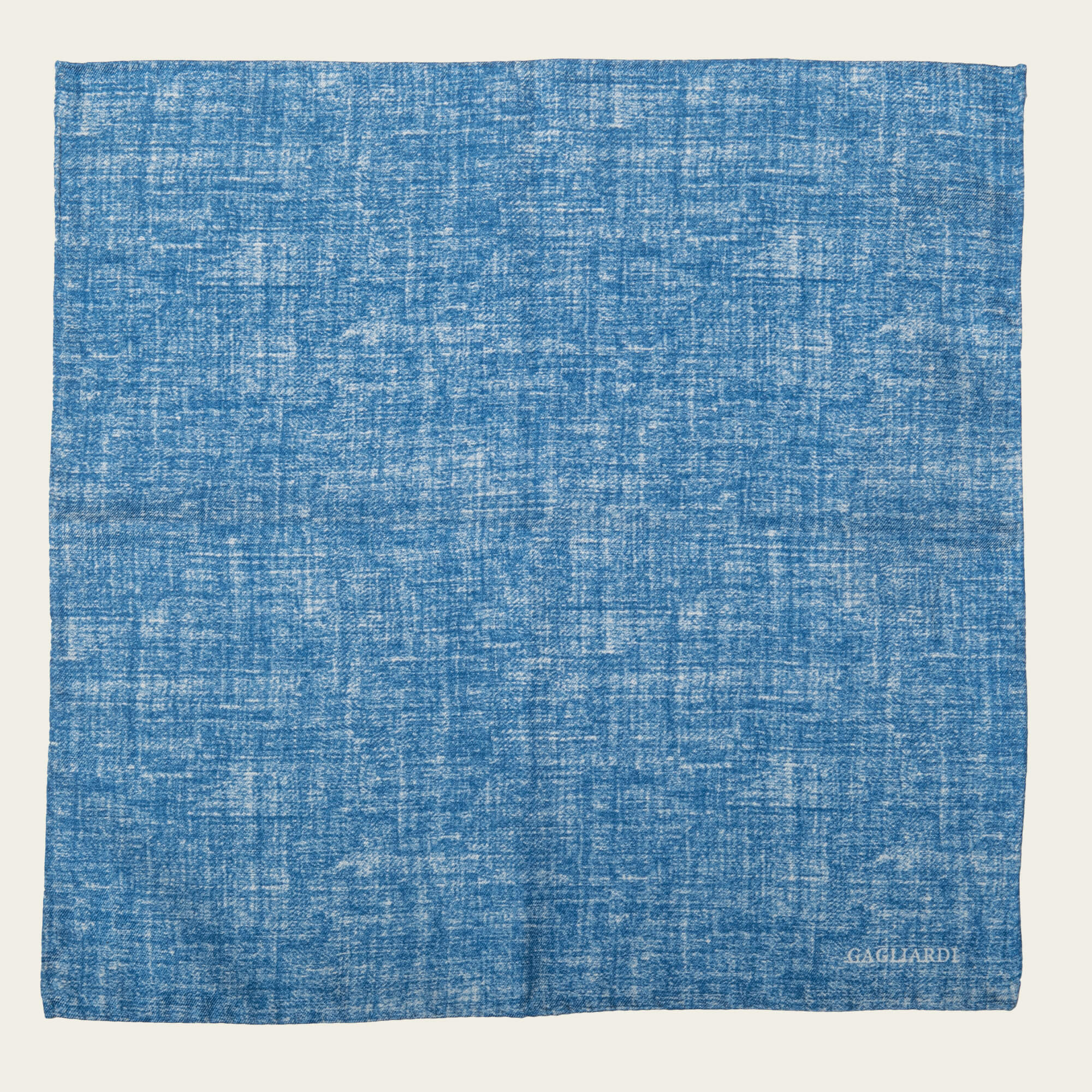 Blue Melange Silk Cotton Pocket Square