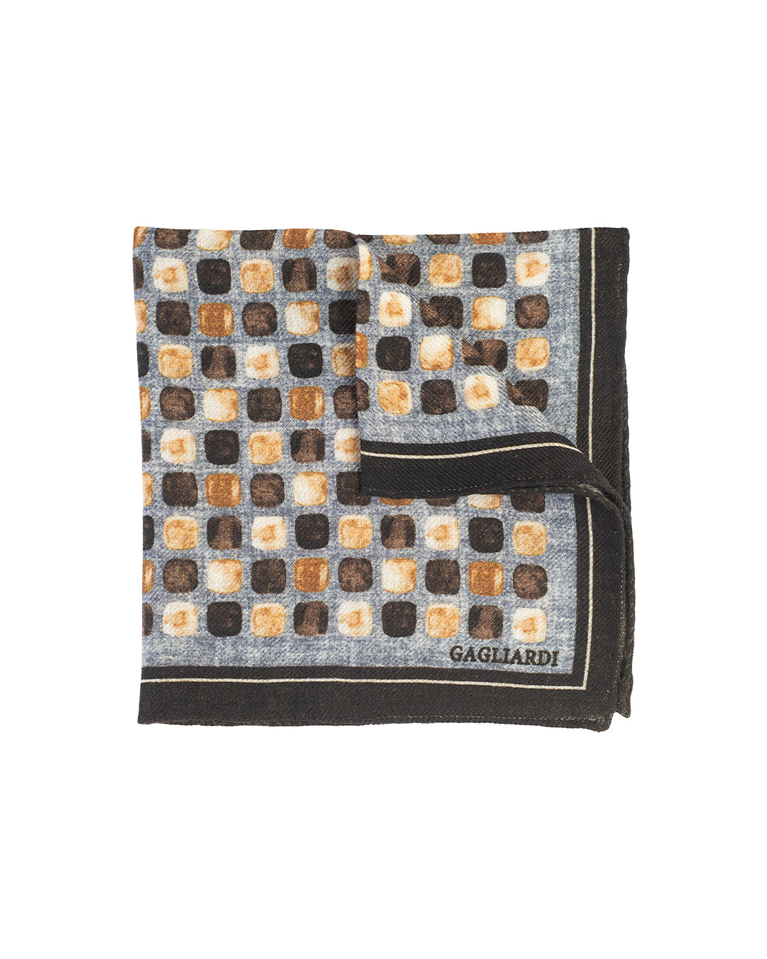 Grey Coloured Squares Italian Wool Pocket Square