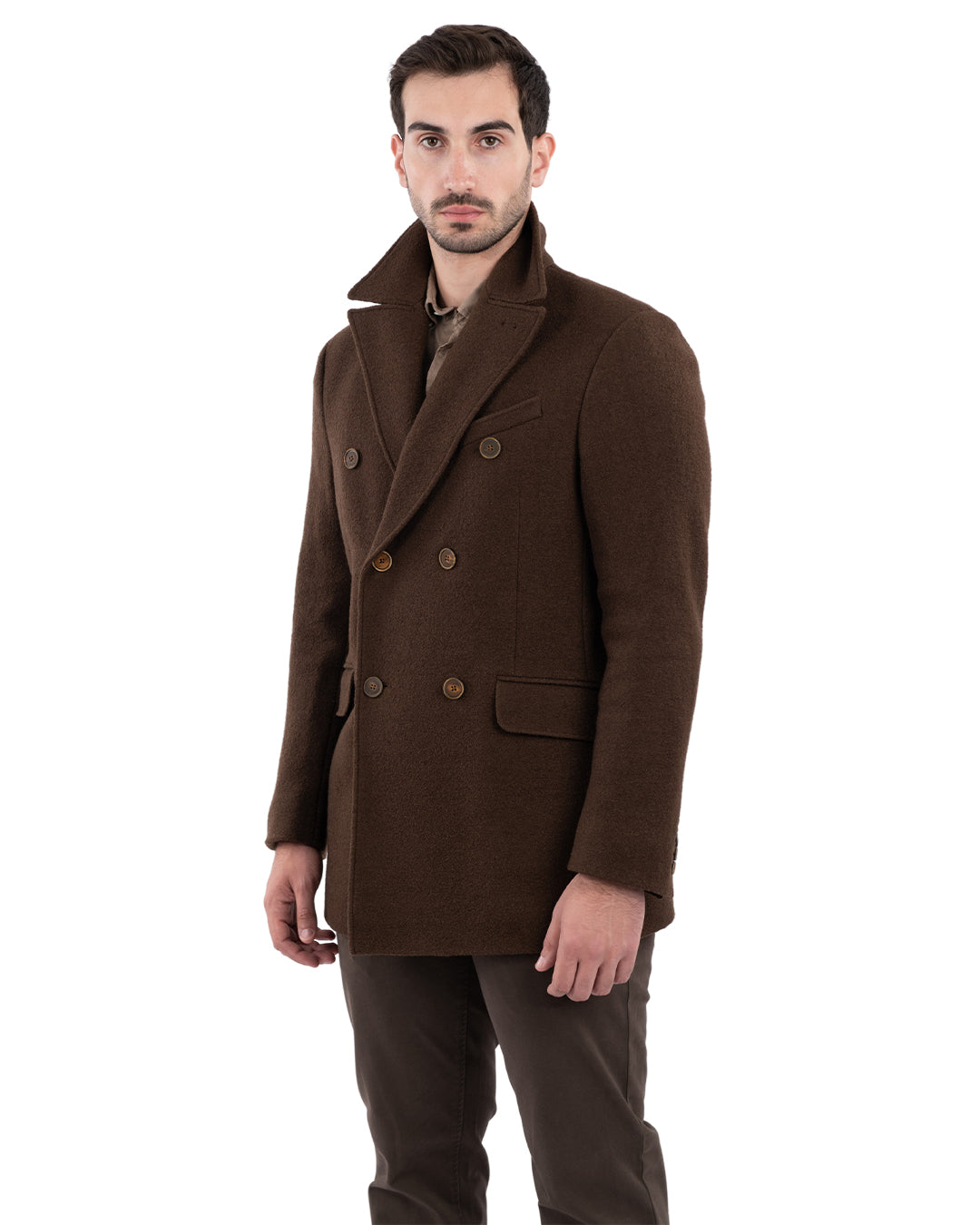 Brown Double Breasted Overcoat