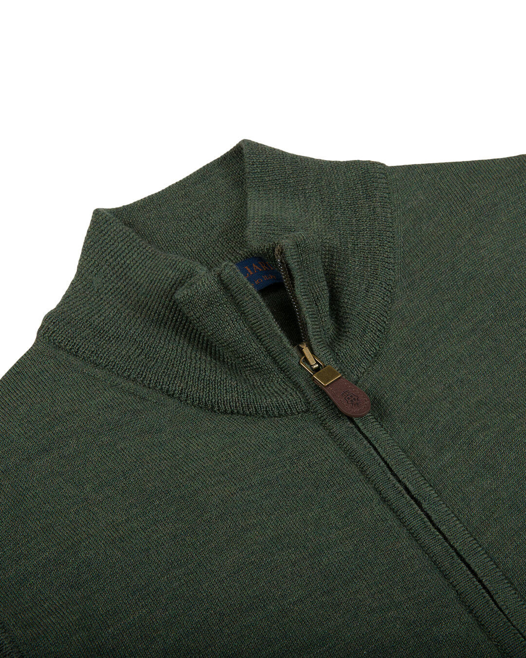 Olive Merino Wool Zip Waistcoat