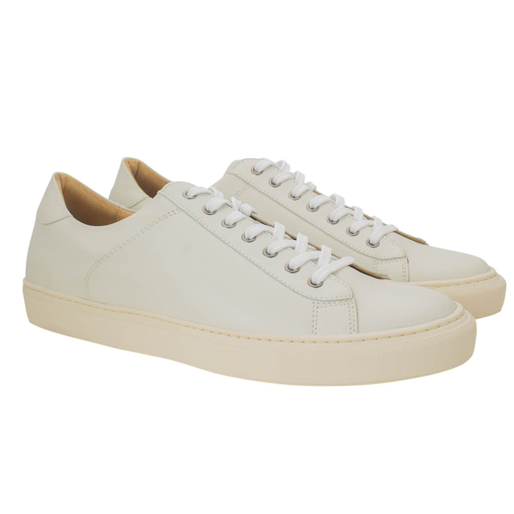 Off white calf leather sport shoes - Gagliardi