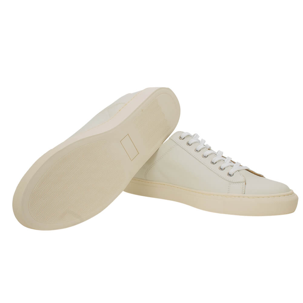 Off white calf leather sport shoes - Gagliardi