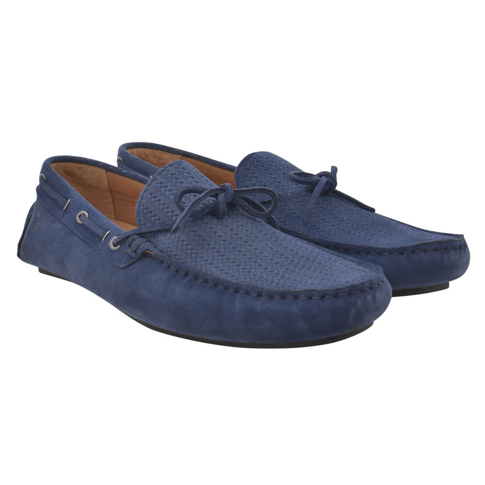 Light Blue Suede Loafers - Gagliardi