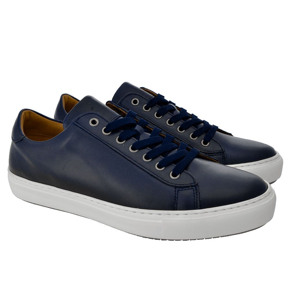 Navy leather sport shoes - Gagliardi