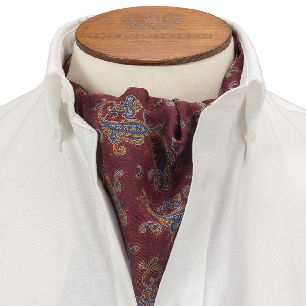 Red Clustered Paisley Cravat - Gagliardi