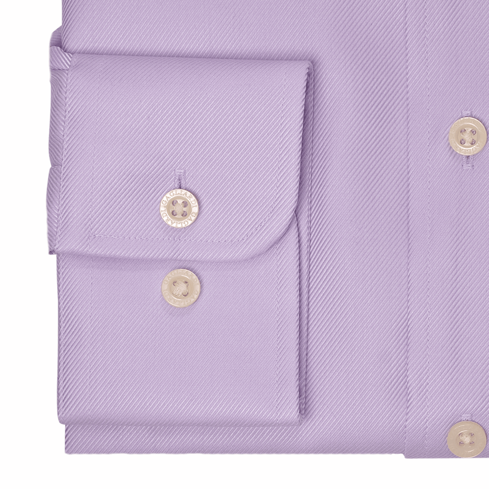 Lilac Twill Cutaway Collar Single Cuffed Slim-Fit Non-Iron Shirt - Gagliardi
