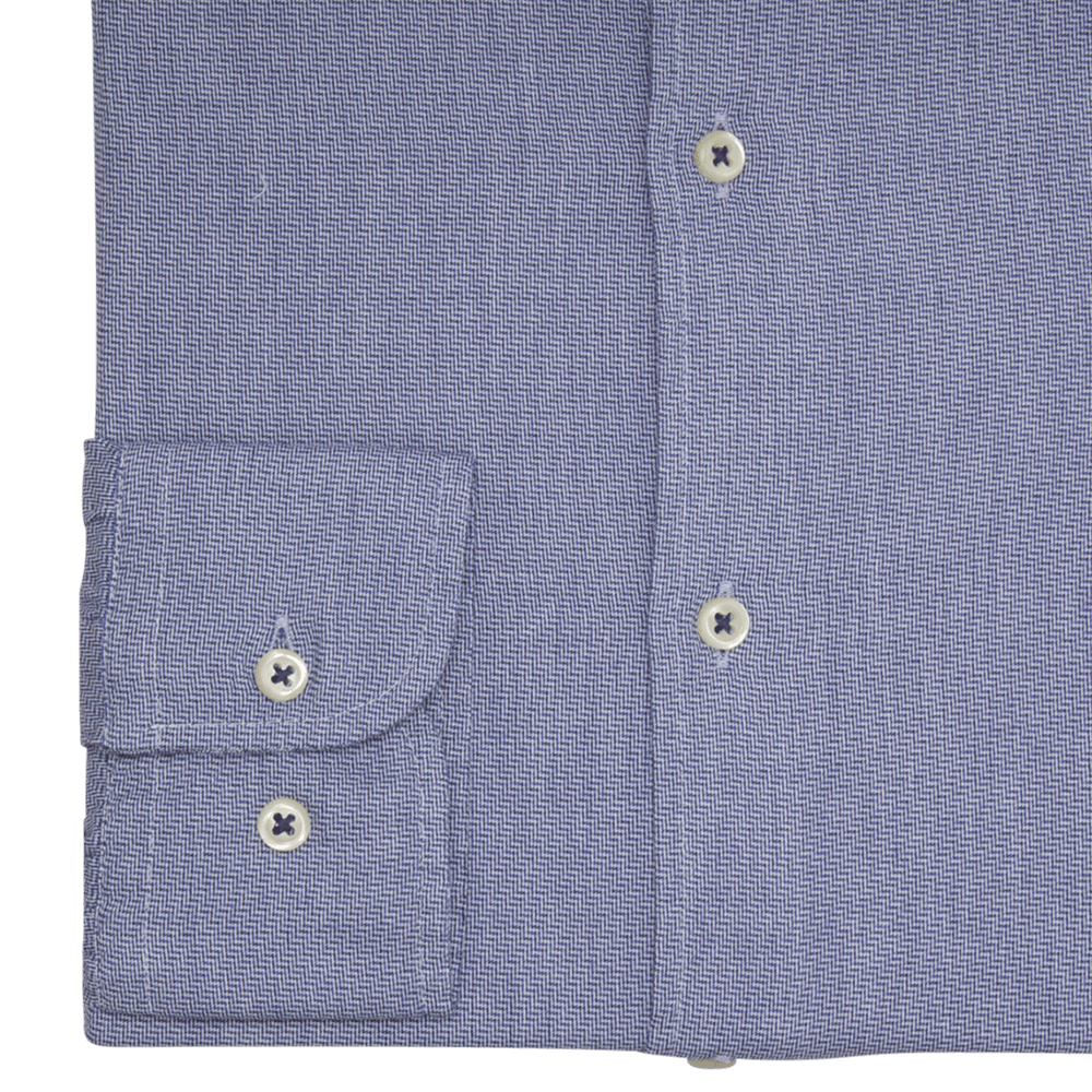 Navy Chevron Slim Fit Cutaway Collar Shirt - Gagliardi