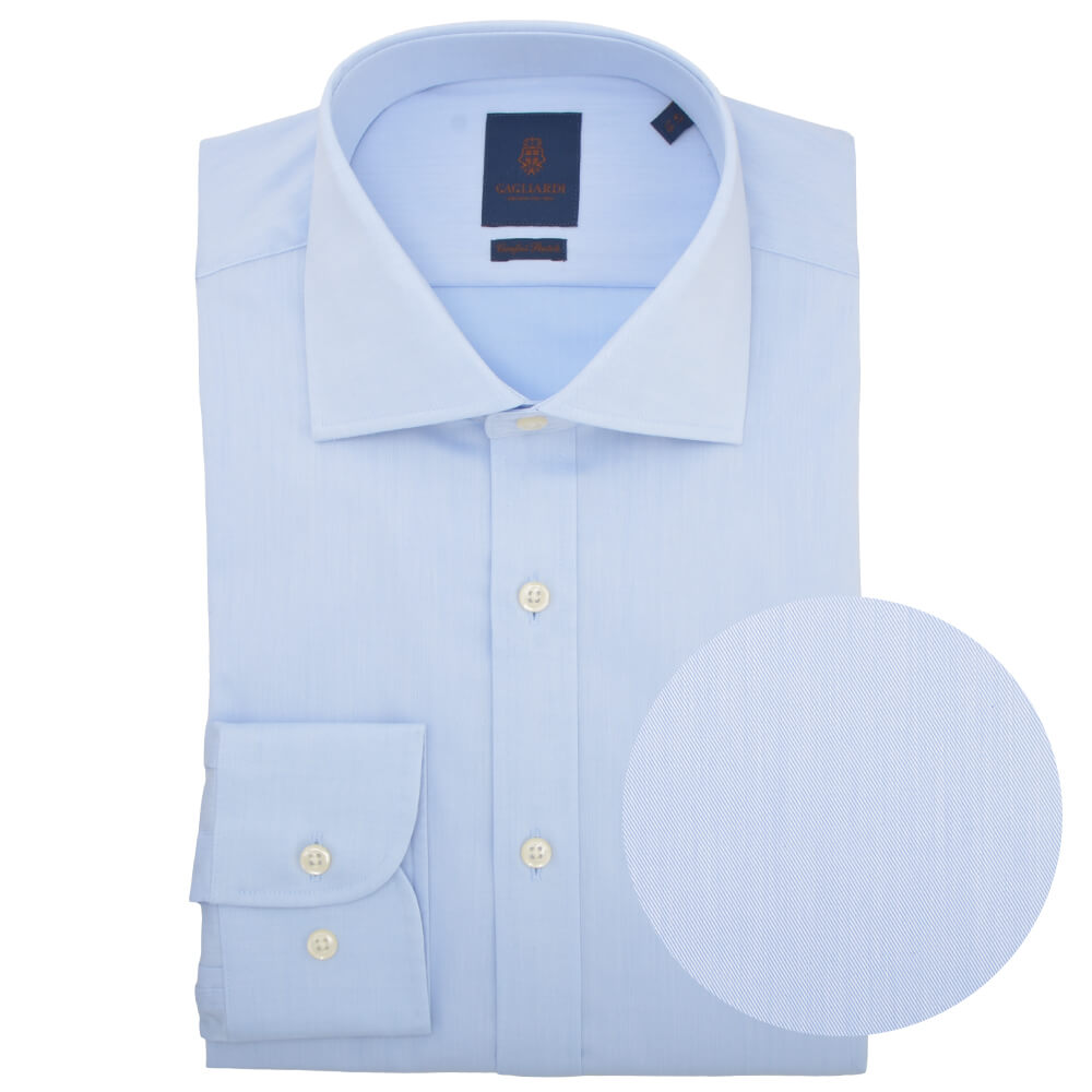 Slim Fit Sky Cutaway Collar Shirt - Gagliardi