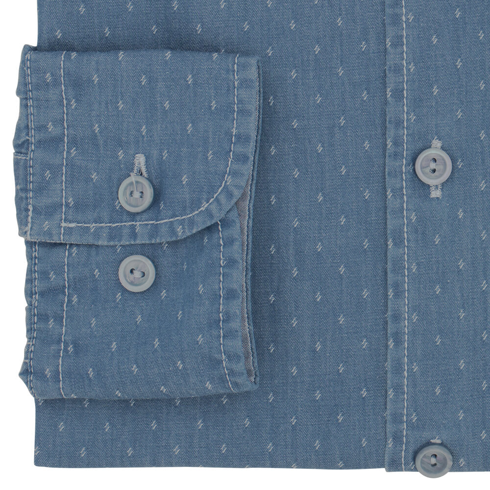 Slim Fit Blue Diamond Dobby Cotton Shirt - Gagliardi