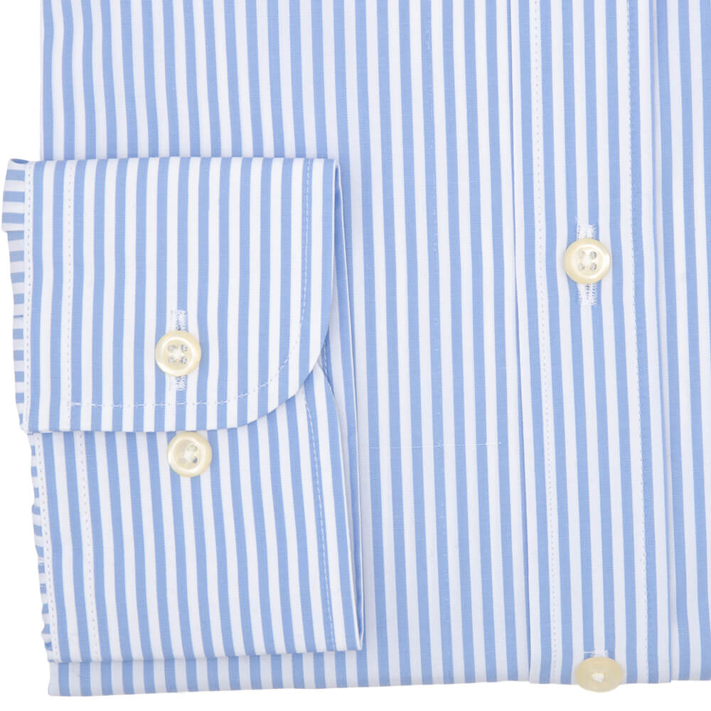Slim Fit Sky Bengal Stripe Poplin Cotton Shirt - Gagliardi