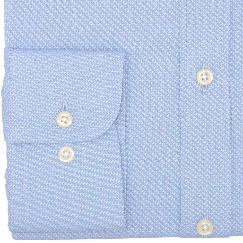 Slim Fit Blue Chain Weave Micro Weave Cotton Shirt - Gagliardi
