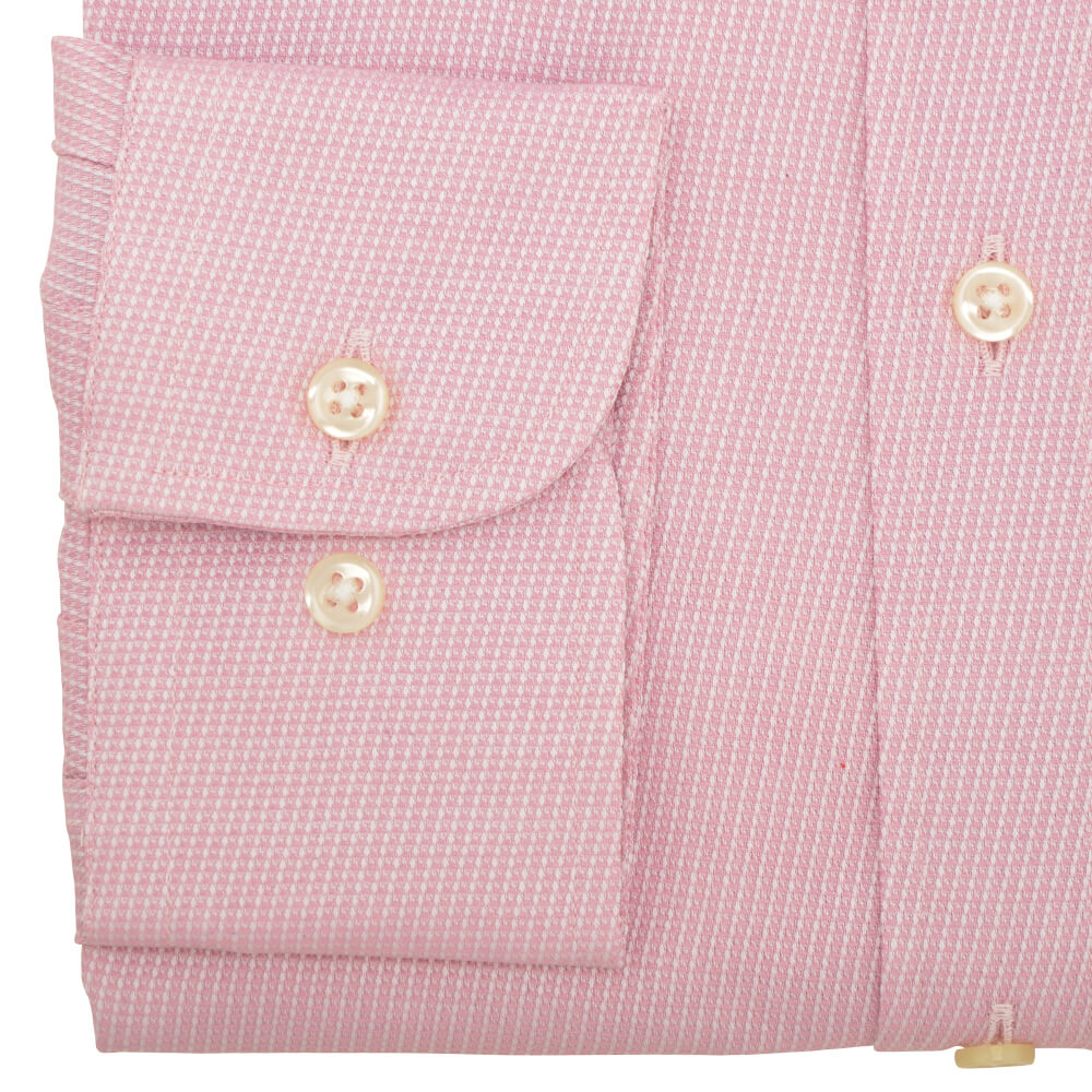 Slim Fit Pink Diagonal Weave Cutaway Collar Shirt - Gagliardi