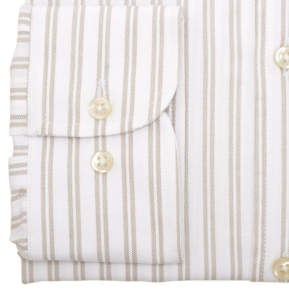 Slim Fit Gold Double Stripe Cutaway Collar Shirt - Gagliardi